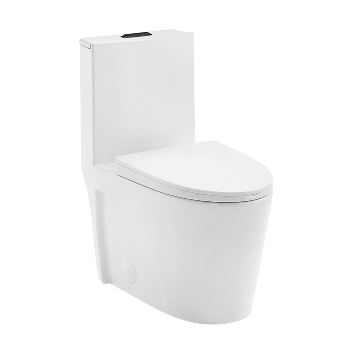 Swiss Madison St. Tropez One Piece Elongated Toilet Dual Vortex™ Flush, Black Hardware - SM-1T254HB