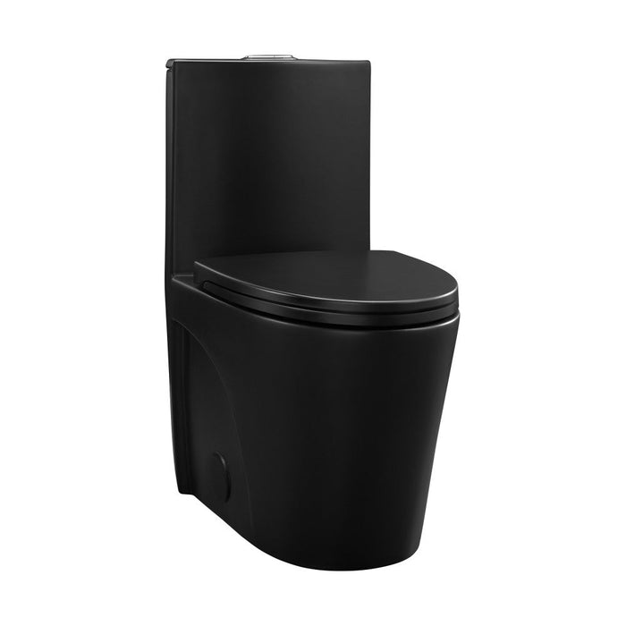 Swiss Madison St. Tropez One-Piece Elongated Toilet Vortex Dual-Flush in Matte Black 1.1/1.6 gpf - SM-1T254MB