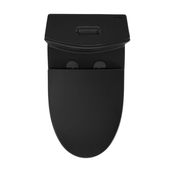 Swiss Madison St. Tropez One Piece Elongated Toilet Dual Vortex™ Flush in Matte Black, Black Hardware 1.1/1.6 gpf - SM-1T254MBHB