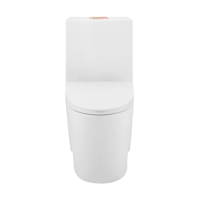 Swiss Madison St. Tropez One Piece Elongated Toilet Dual Vortex™ Flush, Rose Gold Hardware - SM-1T254HBG