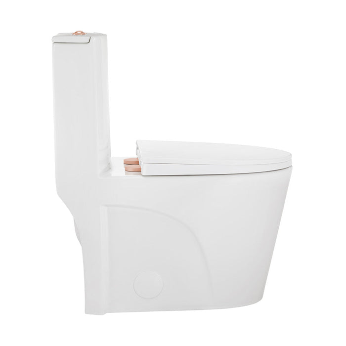 Swiss Madison St. Tropez One Piece Elongated Toilet Dual Vortex™ Flush, Rose Gold Hardware - SM-1T254HBG