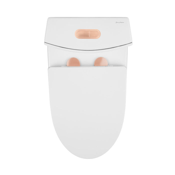 Swiss Madison St. Tropez One Piece Elongated Toilet Dual Vortex™ Flush, Rose Gold Hardware - SM-1T254HBG