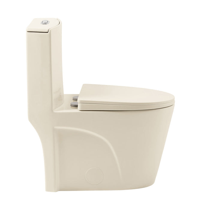 Swiss Madison St. Tropez One Piece Elongated Toilet Dual Vortex Flush 1.1/1.6 gpf in Bisque - SM-1T254BQ