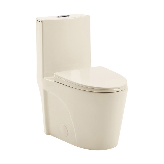 Swiss Madison St. Tropez One Piece Elongated Toilet Dual Vortex Flush 1.1/1.6 gpf in Bisque - SM-1T254BQ