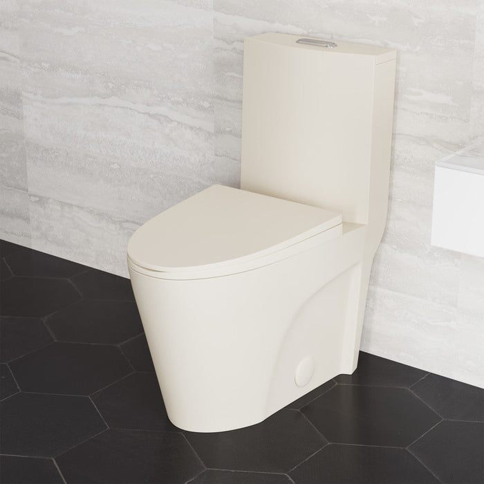 Swiss Madison St. Tropez One Piece Elongated Toilet Dual Vortex Flush 1.1/1.6 gpf in Bisque - SM-1T254BQ