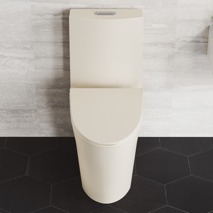 Swiss Madison St. Tropez One Piece Elongated Toilet Dual Vortex Flush 1.1/1.6 gpf in Bisque - SM-1T254BQ