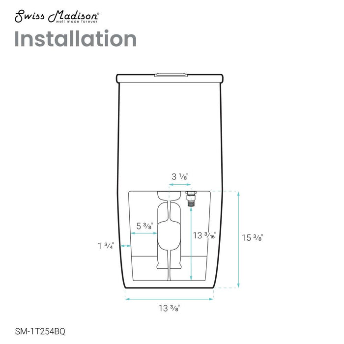 Swiss Madison St. Tropez One Piece Elongated Toilet Dual Vortex Flush 1.1/1.6 gpf in Bisque - SM-1T254BQ