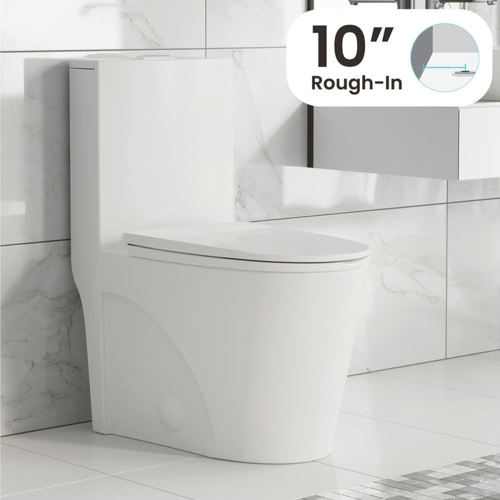 Swiss Madison St. Tropez One Piece Elongated Toilet Dual Vortex Flush 1.1/1.6 gpf with 10" Rough In - SM-1T274