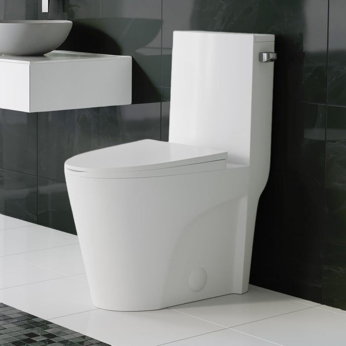 Swiss Madison St. Tropez One Piece Elongated Toilet Right Side Flush 1.28 gpf - SM-1T252