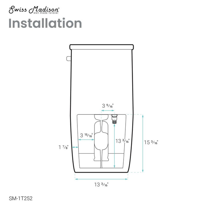 Swiss Madison St. Tropez One Piece Elongated Toilet Right Side Flush 1.28 gpf - SM-1T252