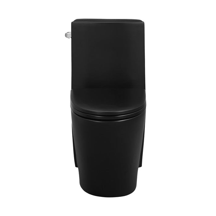 Swiss Madison St. Tropez One-Piece Elongated Toilet Left Side Vortex Flush Handle in Matte Black 1.28 gpf - SM-1T253MB