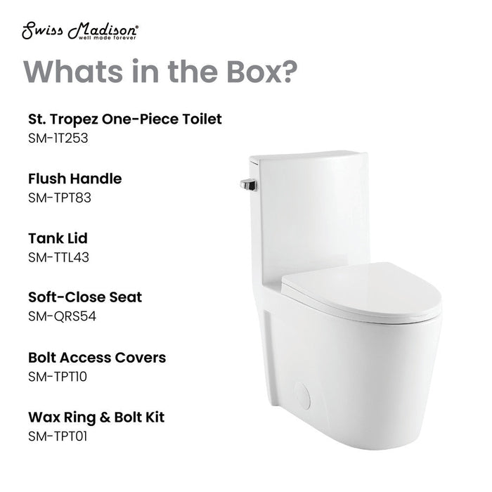 Swiss Madison St. Tropez One-Piece Elongated Toilet Side Flush 1.28 gpf - SM-1T253