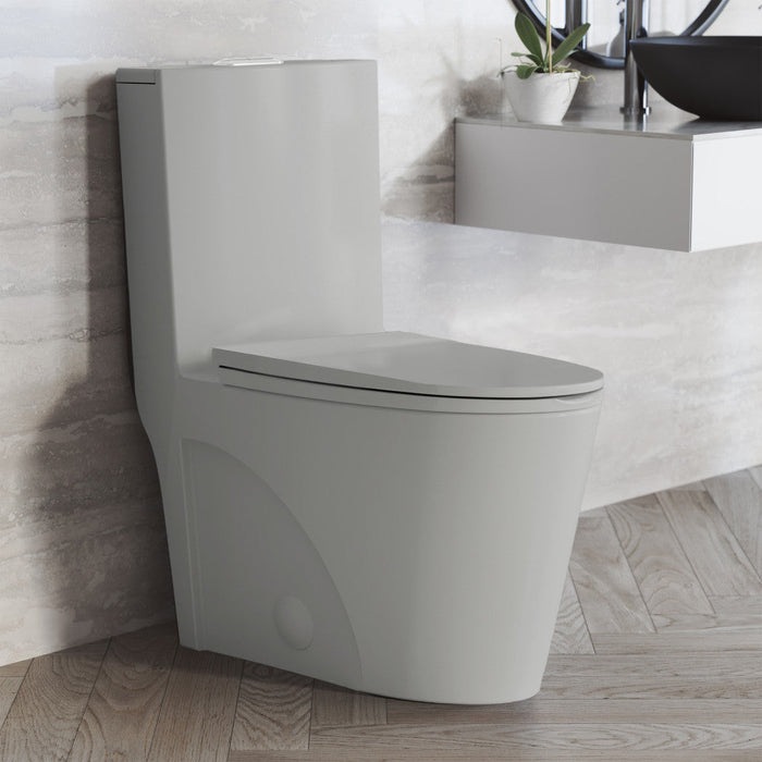 Swiss Madison St. Tropez One-Piece Elongated Toilet Vortex™ Dual-Flush 1.1/1.6 gpf in Matte Grey - SM-1T254MG