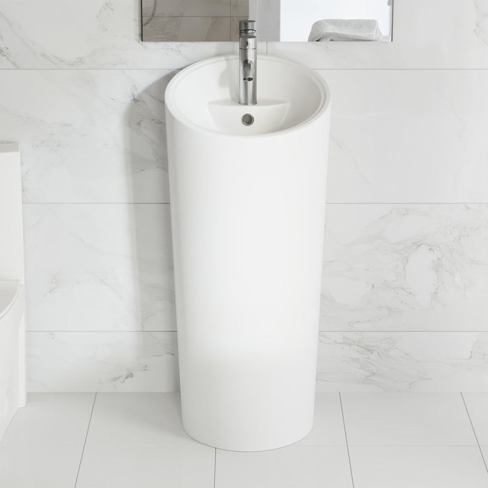 Swiss Madison St. Tropez Circular One Piece Pedestal Sink - SM-PS310