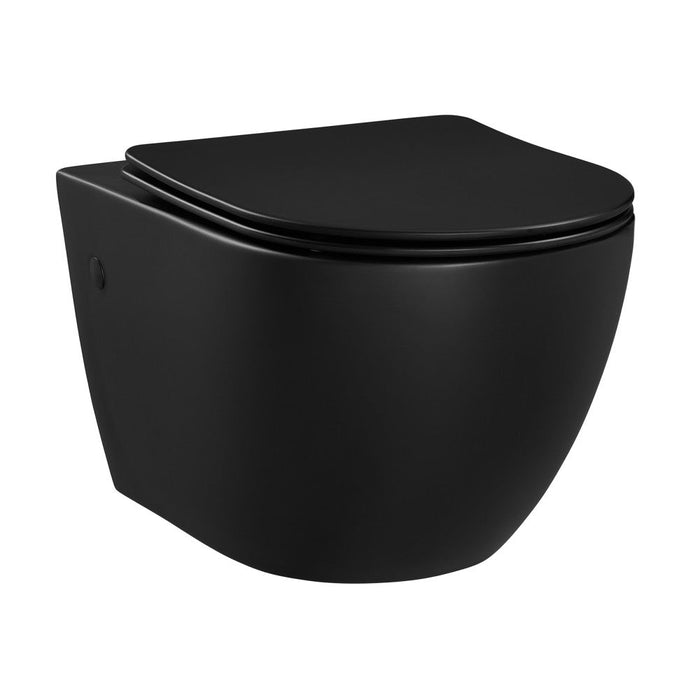 Swiss Madison St.Tropez Wall-Hung Elongated Toilet Bowl in Matte Black - SM-WT449MB