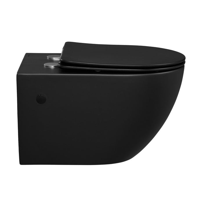 Swiss Madison St.Tropez Wall-Hung Elongated Toilet Bowl in Matte Black - SM-WT449MB