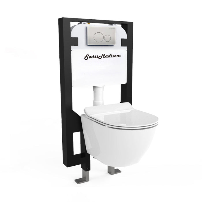 Swiss Madison St. Tropez Wall Hung Toilet Bundle (SM-WT449, SM-WC424, SM-WC001C) - SM-WK449