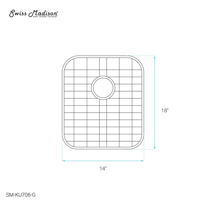 Swiss Madison Stainless Steel, Undermount Kitchen Sink Grid for 14 x 18 x 10 Sinks - SM-KU706-G