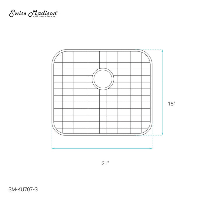 Swiss Madison Stainless Steel, Undermount Kitchen Sink Grid for 21 x 18 x 8 Sinks - SM-KU707-G