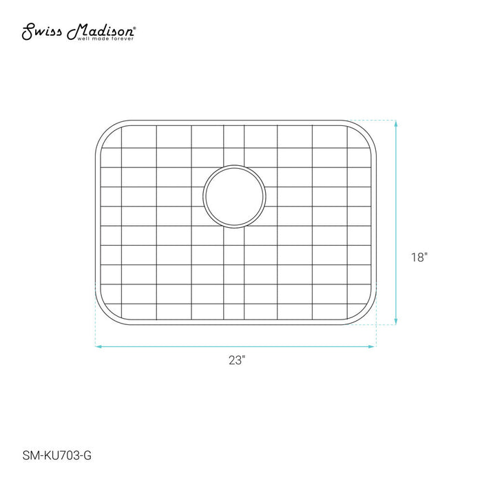 Swiss Madison Stainless Steel, Undermount Kitchen Sink Grid for 23 x 18 Sinks - SM-KU703-G