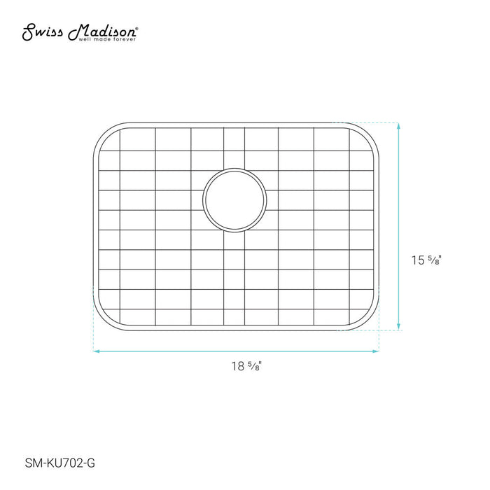 Swiss Madison Stainless Steel, Undermount Kitchen Sink Grid for 23 x 18 Sinks - SM-KU702-G