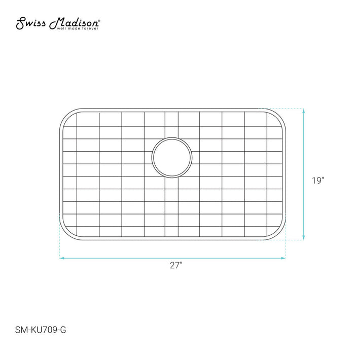 Swiss Madison Stainless Steel, Undermount Kitchen Sink Grid for 27 x 19 Sinks - SM-KU709-G