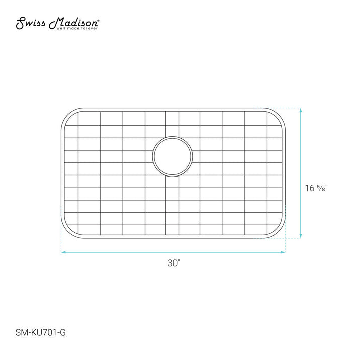 Swiss Madison Stainless Steel, Undermount Kitchen Sink Grid for 32 x 19 Sinks - SM-KU701-G