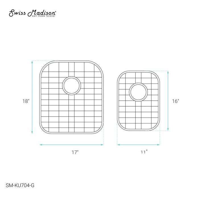 Swiss Madison Stainless Steel, Undermount Kitchen Sink Grid for 33 x 22 Sinks - SM-KU704-G