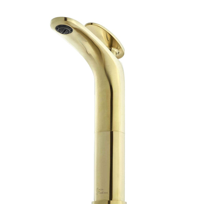 Swiss Madison Sublime Single Hole, Single-Handle, High Arc Bathroom Faucet in Brushed Gold - SM-BF11BG