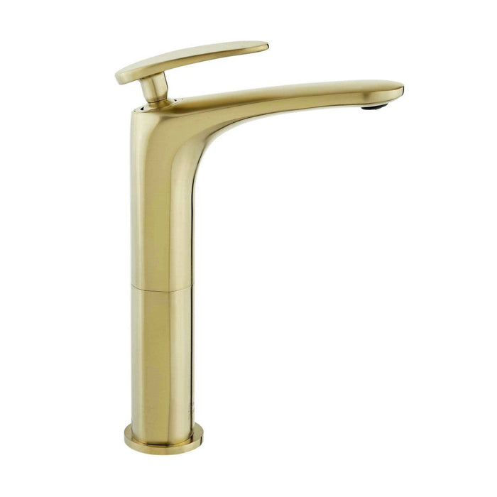 Swiss Madison Sublime Single Hole, Single-Handle, High Arc Bathroom Faucet in Brushed Gold - SM-BF11BG