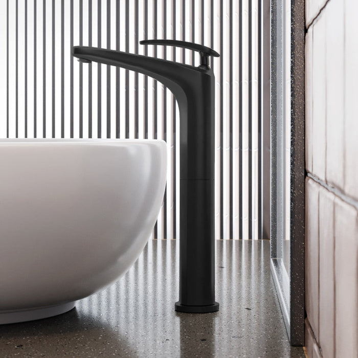 Swiss Madison Sublime Single Hole, Single-Handle, High Arc Bathroom Faucet in Matte Black - SM-BF11MB