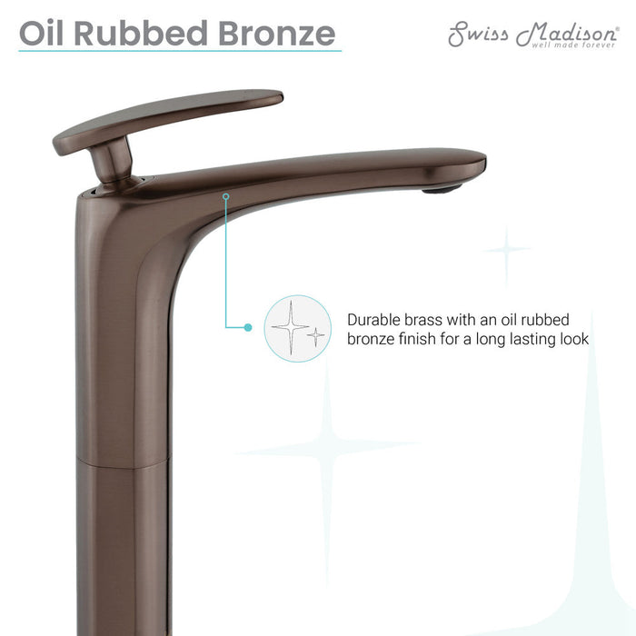 Swiss Madison Sublime Single Hole, Single-Handle, High Arc Bathroom Faucet in Oil Rubbed Bronze - SM-BF11OR