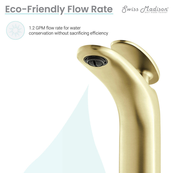 Swiss Madison Sublime Single Hole, Single-Handle, Bathroom Faucet in Brushed Gold - SM-BF10BG