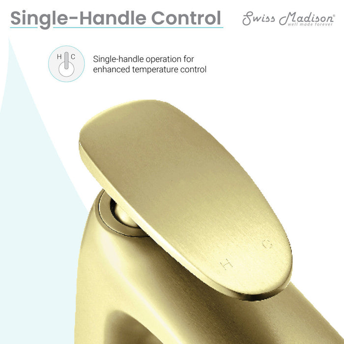 Swiss Madison Sublime Single Hole, Single-Handle, Bathroom Faucet in Brushed Gold - SM-BF10BG