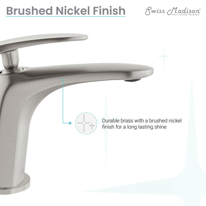 Swiss Madison Sublime Single Hole, Single-Handle, Bathroom Faucet in Brushed Nickel - SM-BF10BN