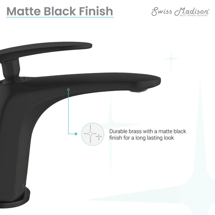 Swiss Madison Sublime Single Hole, Single-Handle, Bathroom Faucet in Matte Black - SM-BF10MB