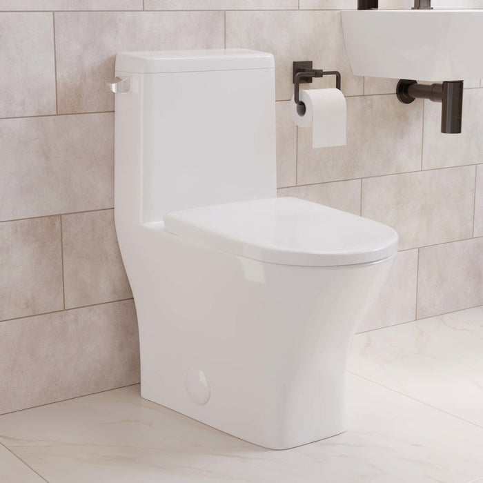 Swiss Madison Sublime II One-Piece Round Toilet with Left Side Flush, 10" Rough-In 1.28 gpf - SM-1T267