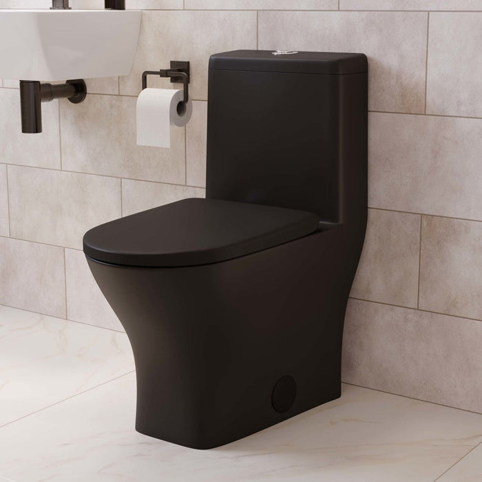 Swiss Madison Sublime II One-Piece Round Toilet Dual-Flush 1.1/1.6 gpf in Matte Black - SM-1T257MB