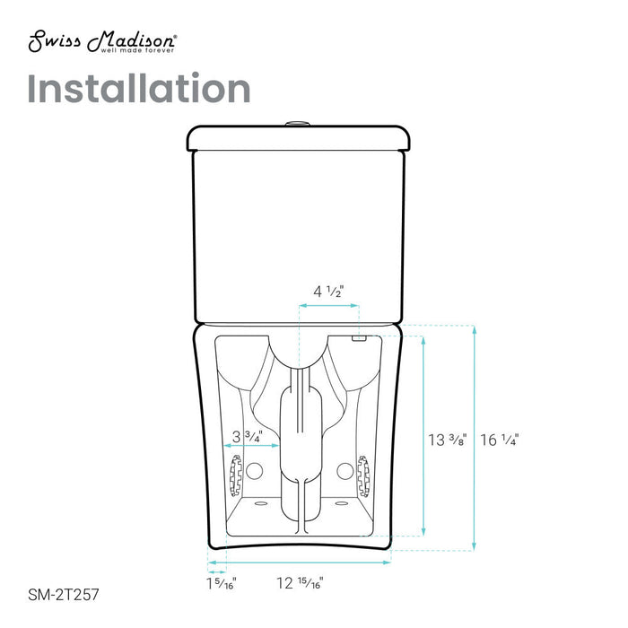 Swiss Madison Sublime II Two-Piece Round Toilet Dual-Flush 0.8/1.28 gpf - SM-2T257