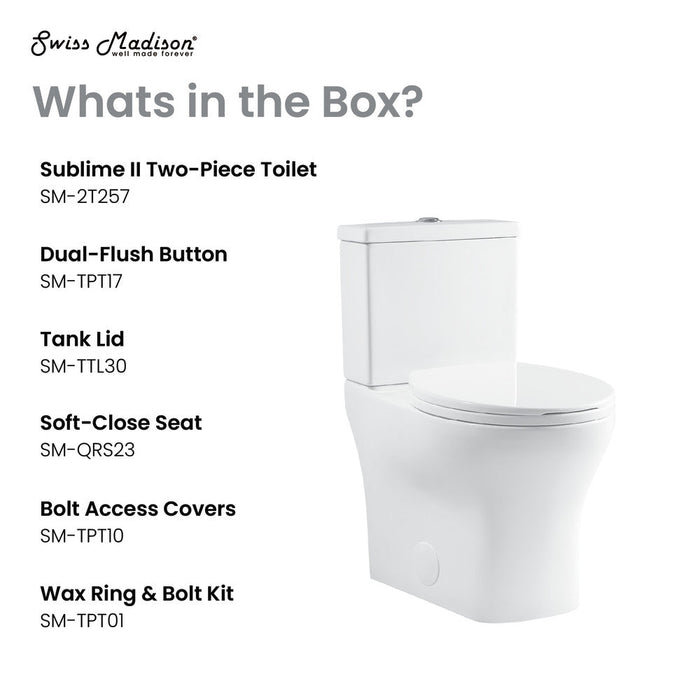 Swiss Madison Sublime II Two-Piece Round Toilet Dual-Flush 0.8/1.28 gpf - SM-2T257