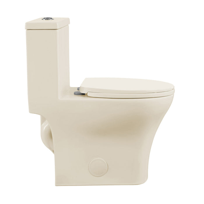 Swiss Madison Sublime III One-Piece Round Toilet Vortex™ Dual-Flush 0.95/1.26 gpf in Bisque - SM-1T271BQ