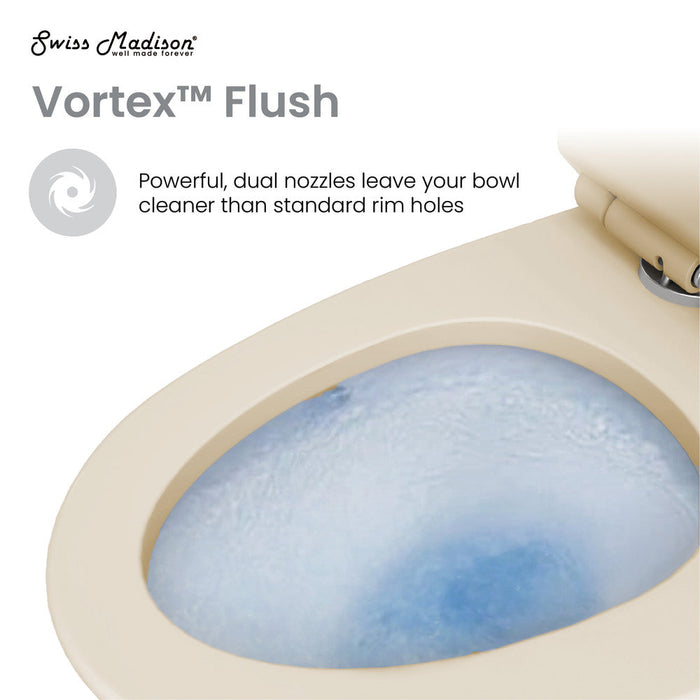 Swiss Madison Sublime III One-Piece Round Toilet Vortex™ Dual-Flush 0.95/1.26 gpf in Bisque - SM-1T271BQ