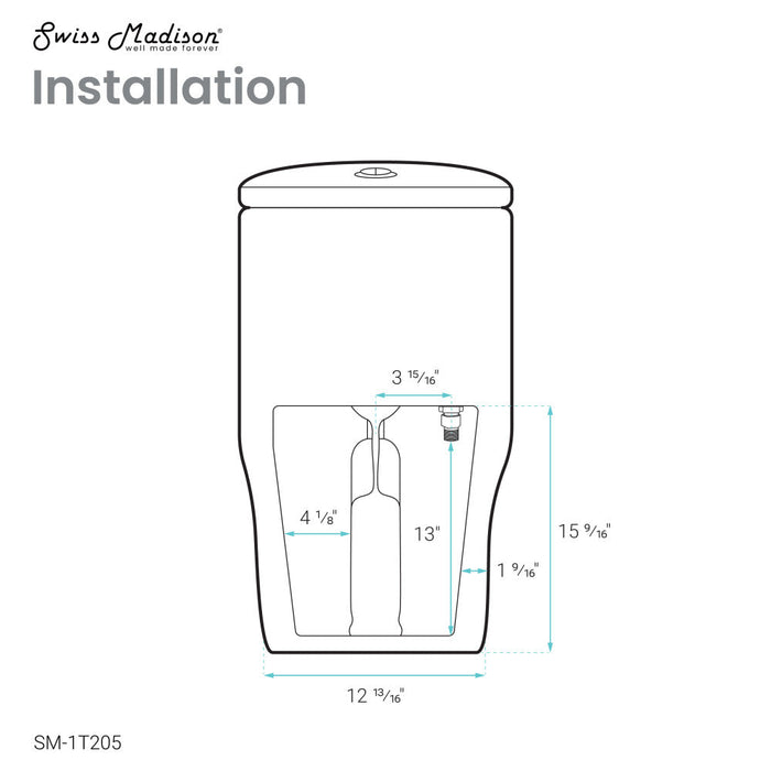 Swiss Madison Sublime One-Piece Elongated Toilet Dual-Flush 1.1/1.6 gpf - SM-1T205