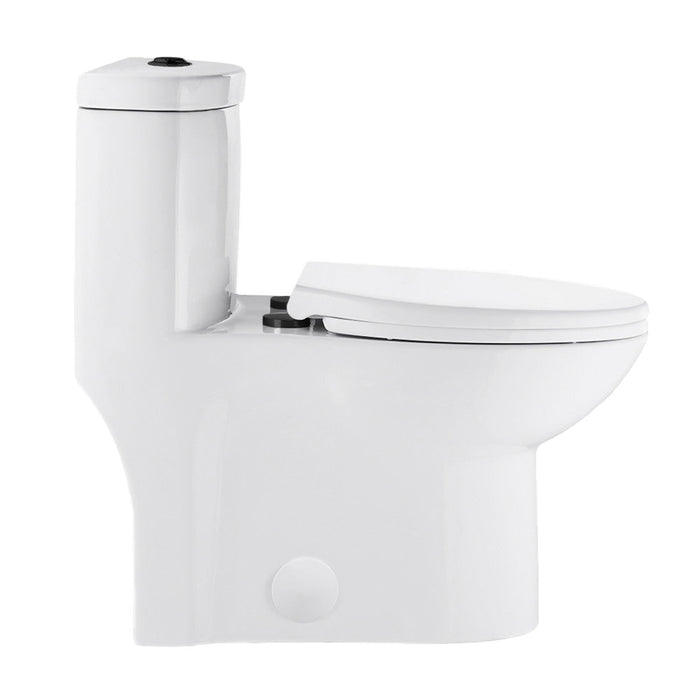 Swiss Madison Sublime One Piece Elongated Toilet Dual Flush, Black Hardware 1.1/1.6 gpf - SM-1T205HB