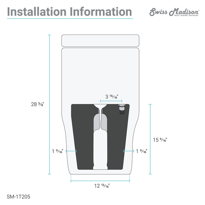 Swiss Madison Sublime One Piece Elongated Toilet Dual Flush, Rose Gold Hardware 1.1/1.6 gpf - SM-1T205HBG