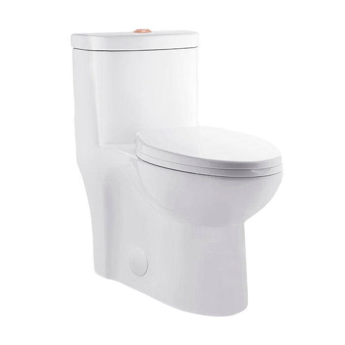 Swiss Madison Sublime One Piece Elongated Toilet Dual Flush, Rose Gold Hardware 1.1/1.6 gpf - SM-1T205HBG