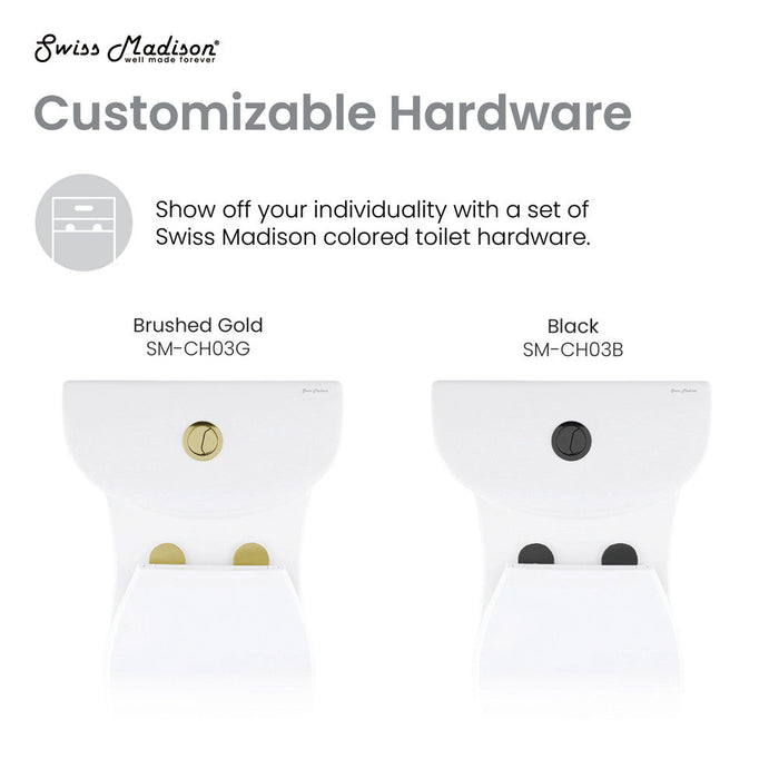 Swiss Madison Sublime One Piece Elongated Toilet Dual Flush, Brushed Gold Hardware 1.1/1.6 gpf - SM-1T205HG