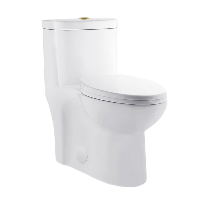 Swiss Madison Sublime One Piece Elongated Toilet Dual Flush, Brushed Gold Hardware 1.1/1.6 gpf - SM-1T205HG