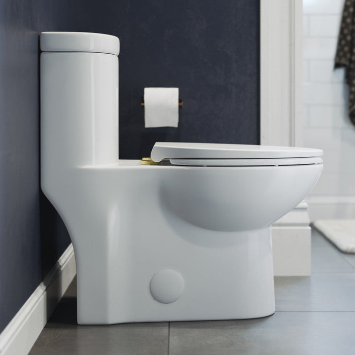 Swiss Madison Sublime One Piece Elongated Toilet Dual Flush, Brushed Gold Hardware 1.1/1.6 gpf - SM-1T205HG