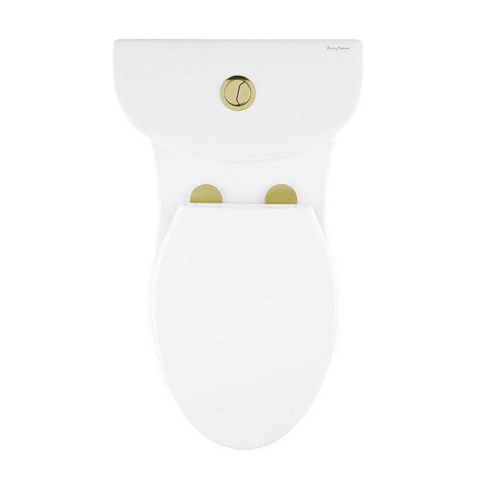 Swiss Madison Sublime One Piece Elongated Toilet Dual Flush, Brushed Gold Hardware 1.1/1.6 gpf - SM-1T205HG